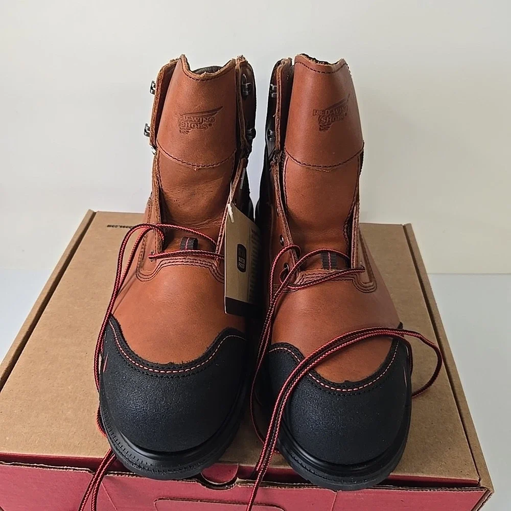 RED WING 2403 COMPOSITE SAFETY TOE LEATHER WORK BOOTS MADE IN USA 8 EE